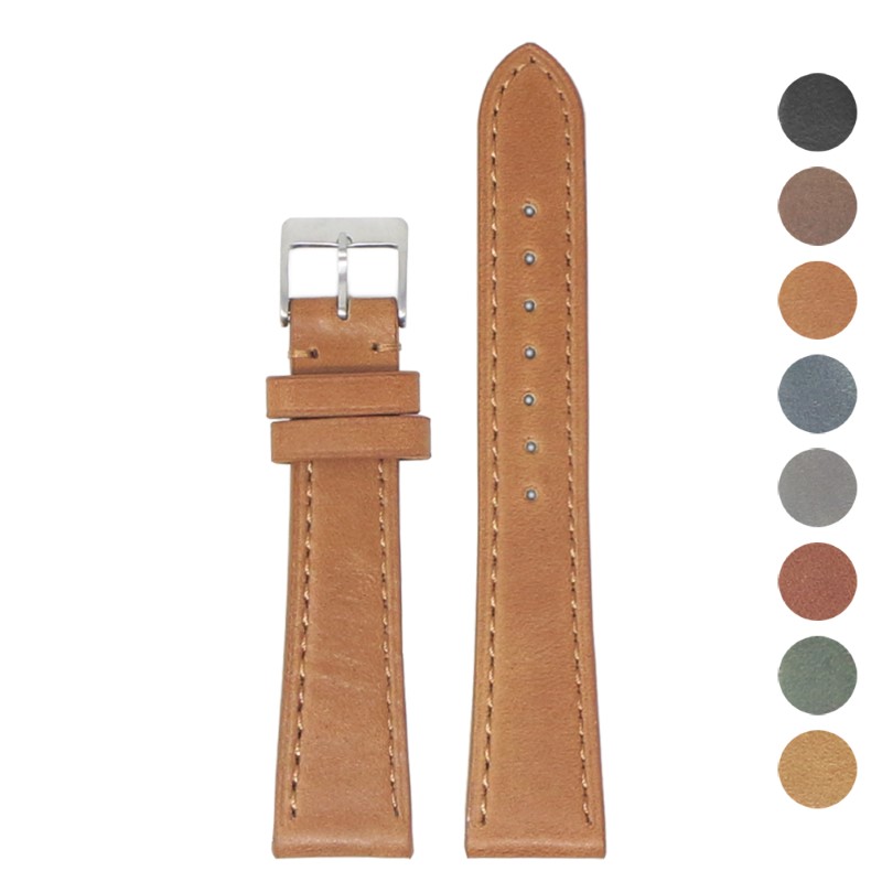StrapsCo Vintage Waxed Leather Strap with Quick Release